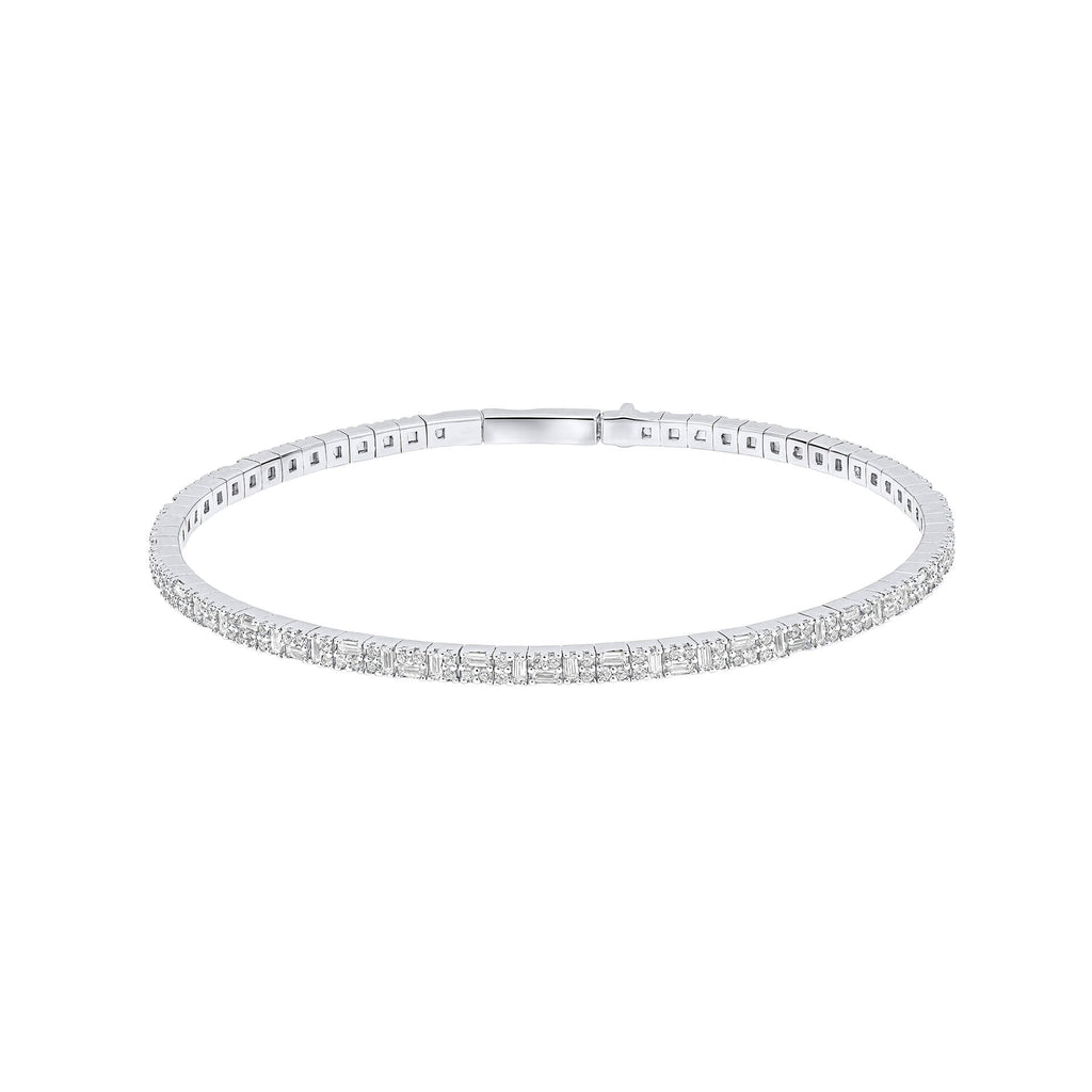 Gecko Jewellery Multi-Stone Flexi Bangle | Sterling Silver & Zirconia