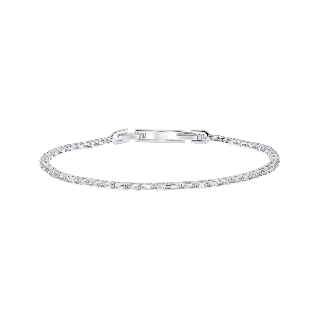Gecko Jewellery Sterling Silver Baguette Tennis Bracelet | Diamonfire