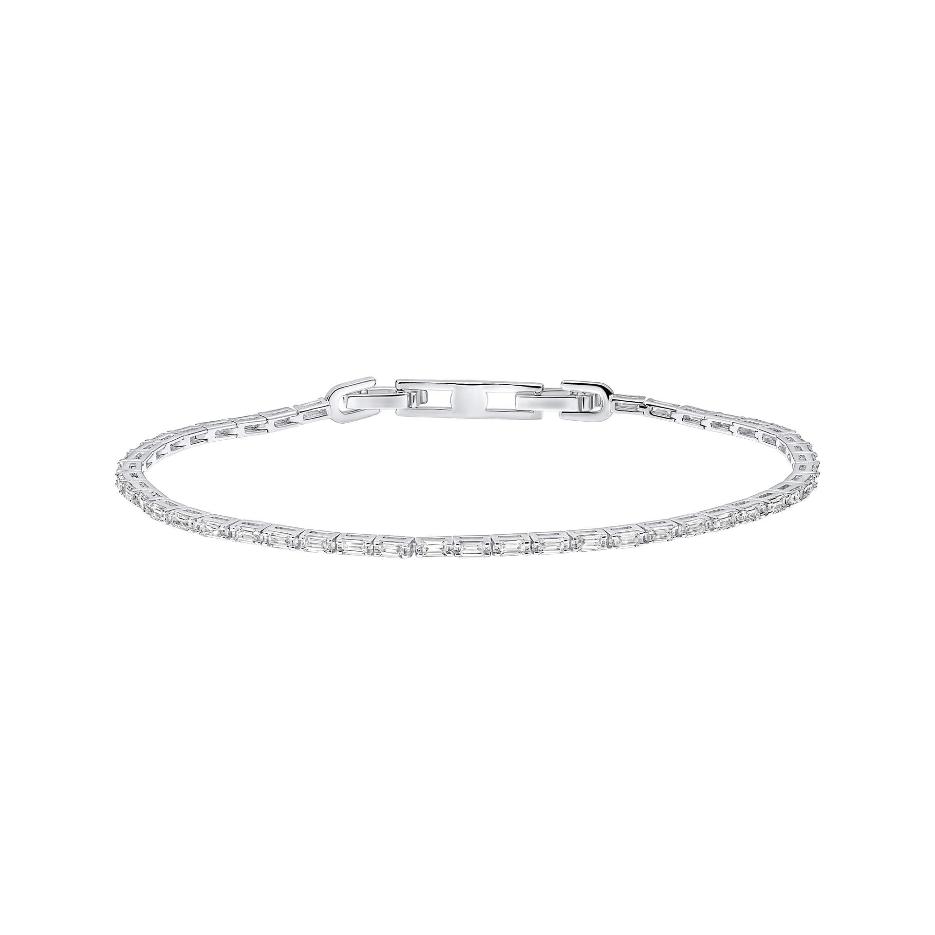 Gecko Jewellery Sterling Silver Baguette Tennis Bracelet | Diamonfire