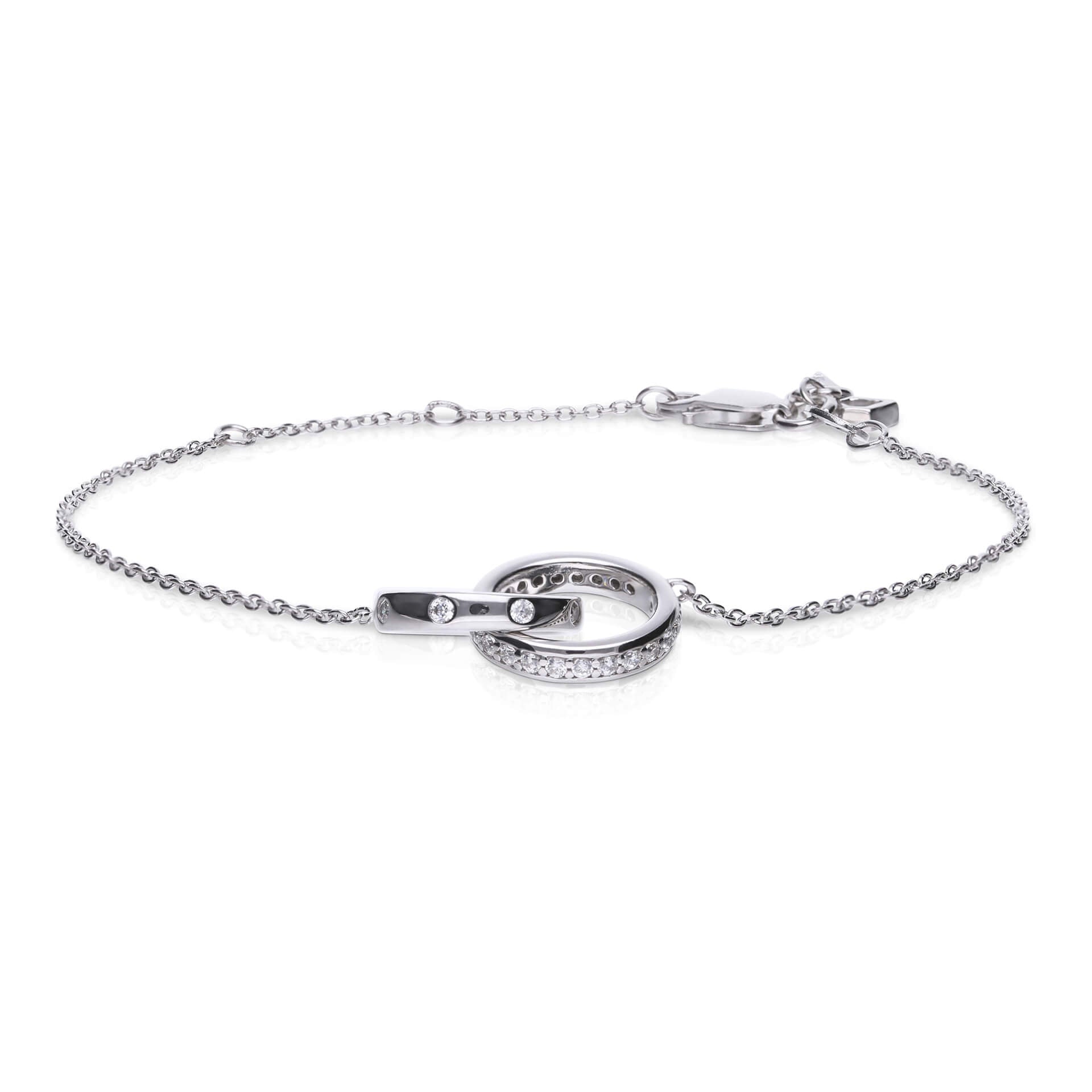 Diamonfire Interlocking Rings Bracelet | Sterling Silver Zirconia