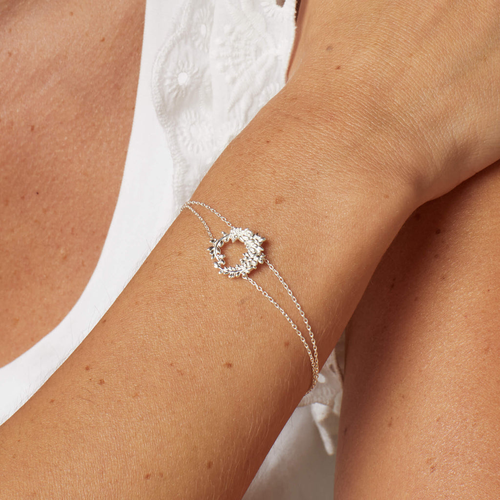 Laura Ashley Cathedine Floral Bracelet in Recycled Sterling Silver
