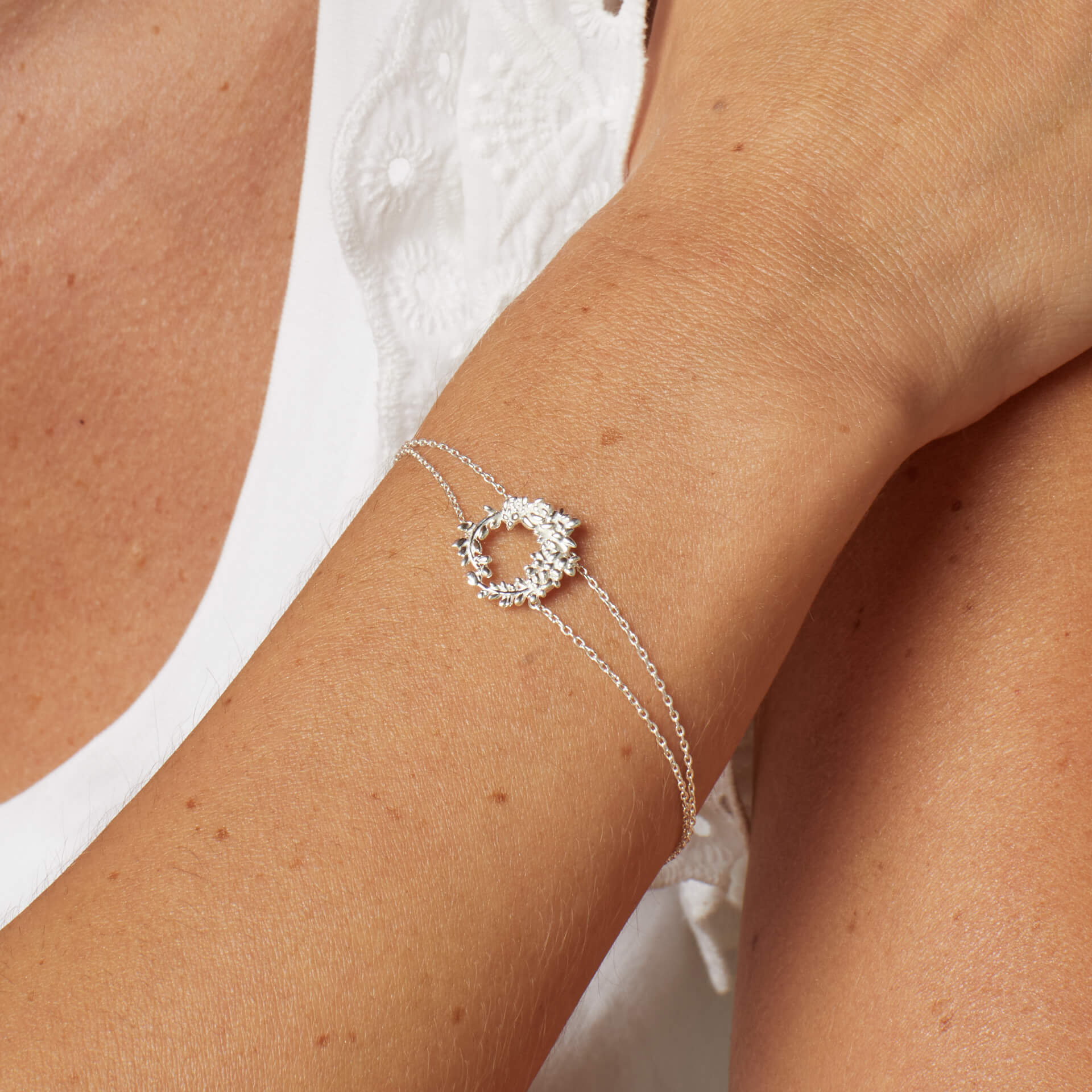 Laura Ashley Cathedine Floral Bracelet in Recycled Sterling Silver