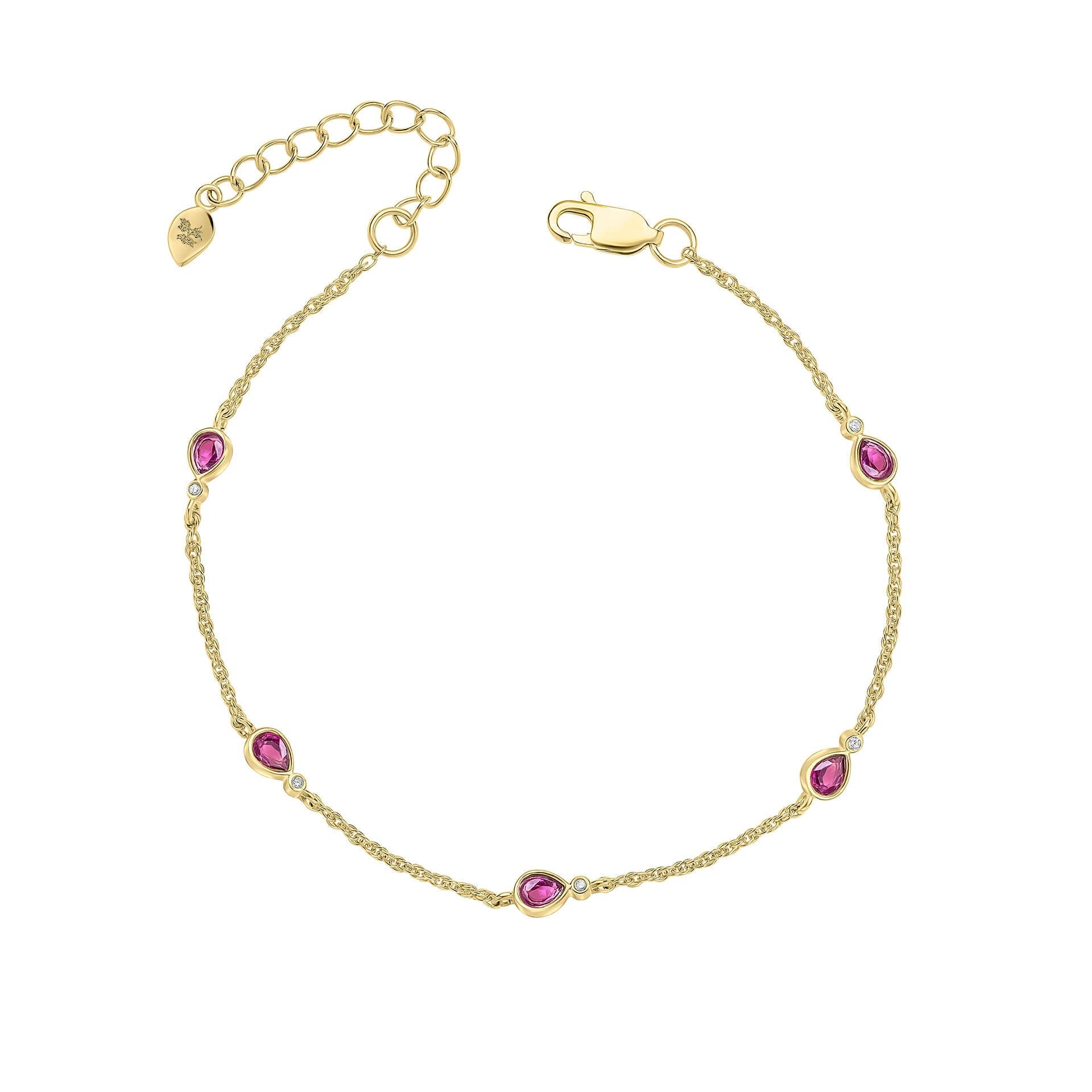 Gecko Jewellery Thornage Flowers Station Bracelet in Sterling Silver