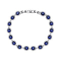 Gecko Jewellery Oval Blue Stone Bracelet with Diamonfire Zirconia