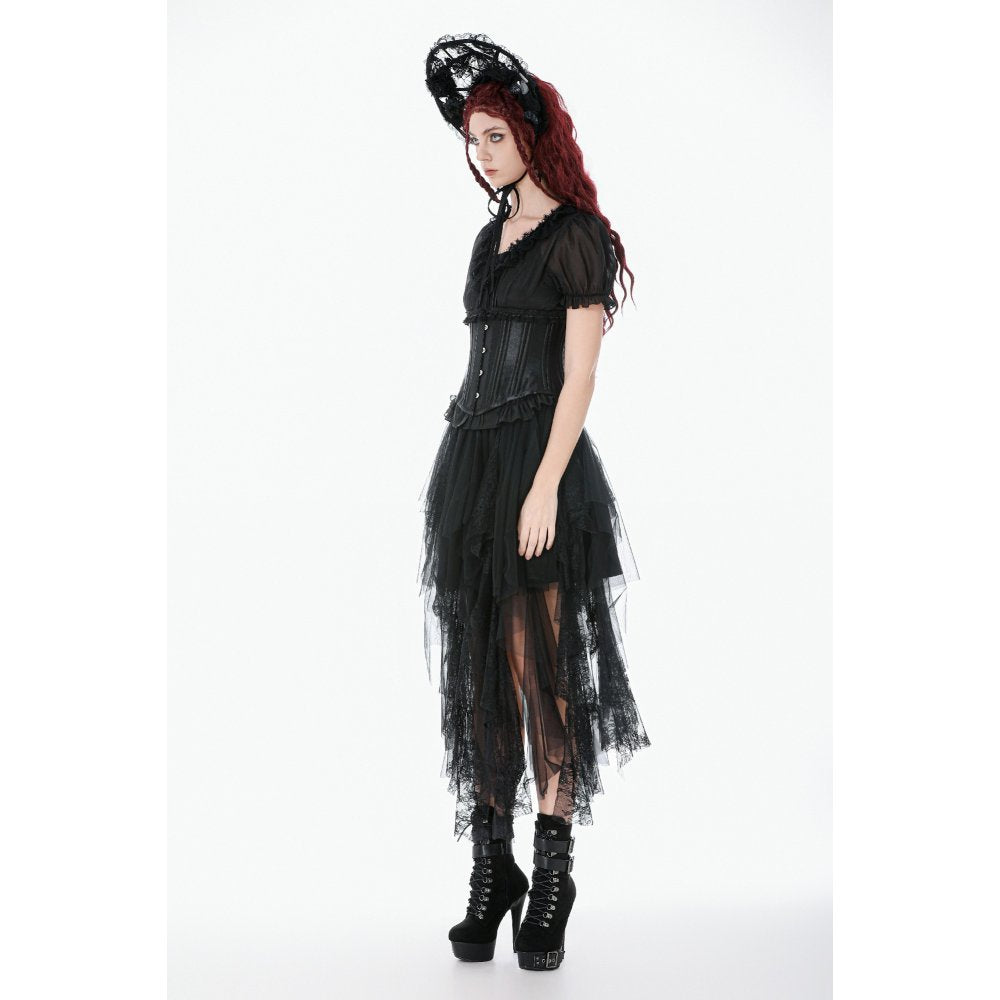 Dark In Love Evelina Steel-Boned Waist Corset – Black Gothic Cincher
