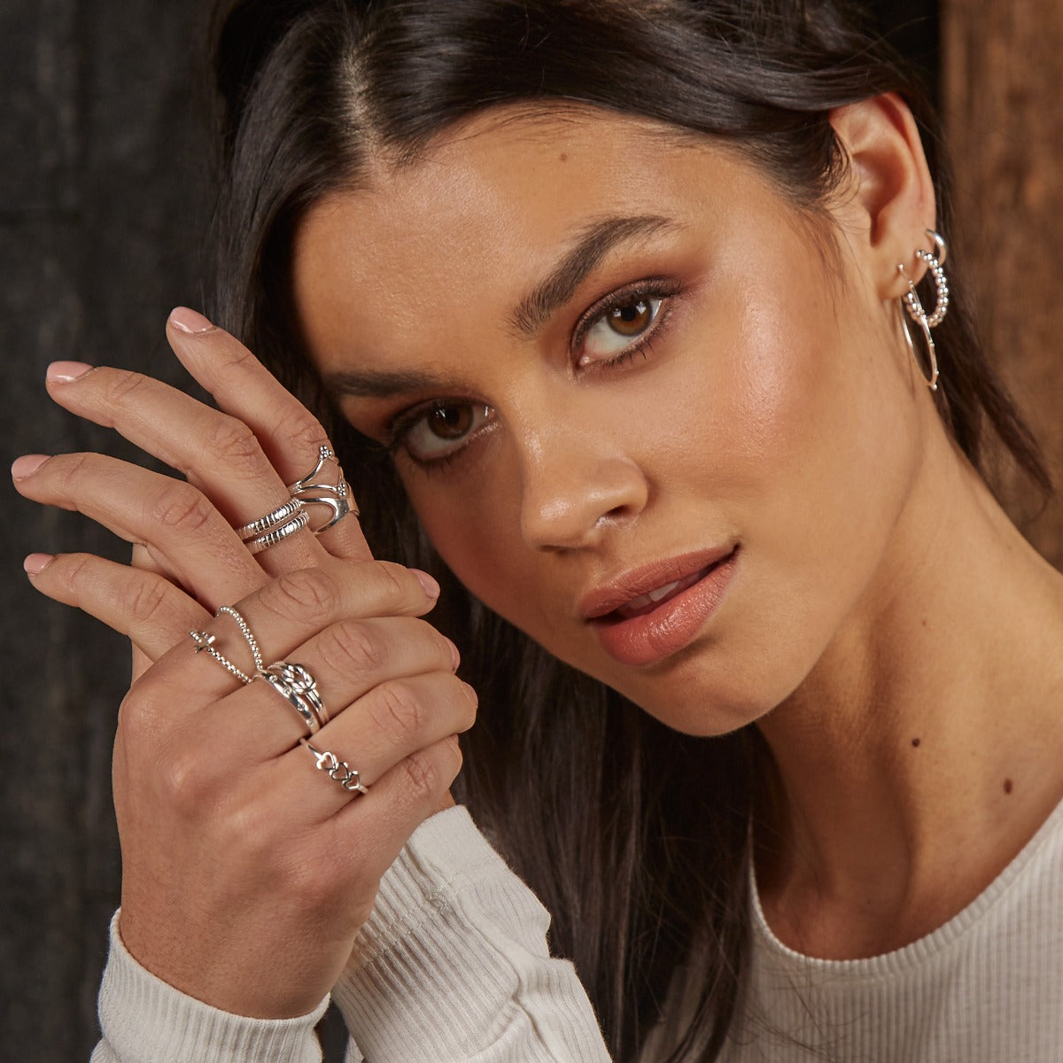 Gecko Jewellery Silver Plated Knot Ring with Anti-Tarnish Finish