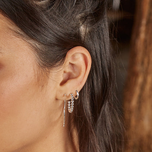 Gecko Jewellery Retail 3/4 Ball Hoop Earrings - Modern Stacking Style