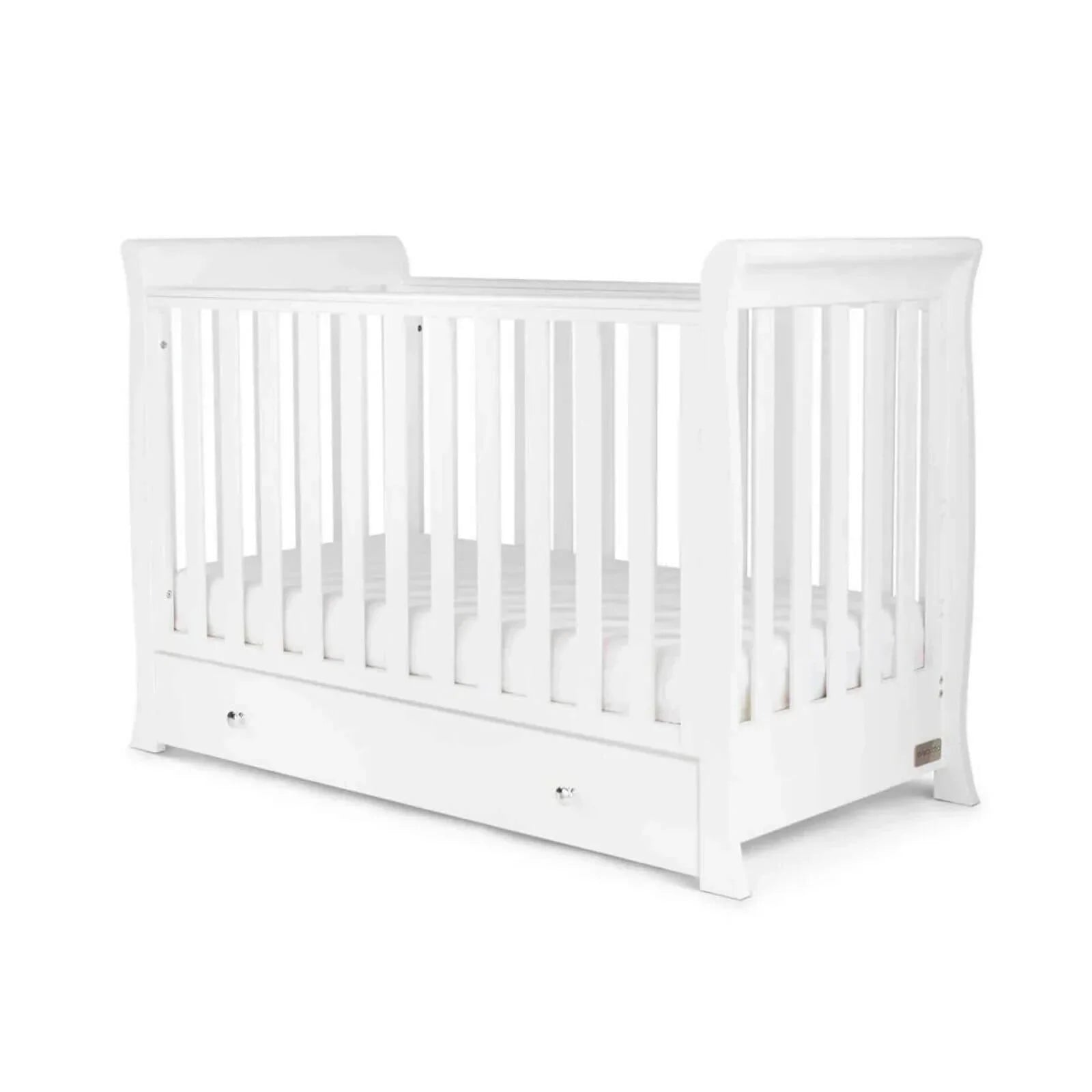 Ickle Bubba Snowdon Mini Cot Bed White - Premium Pocket Sprung Mattress