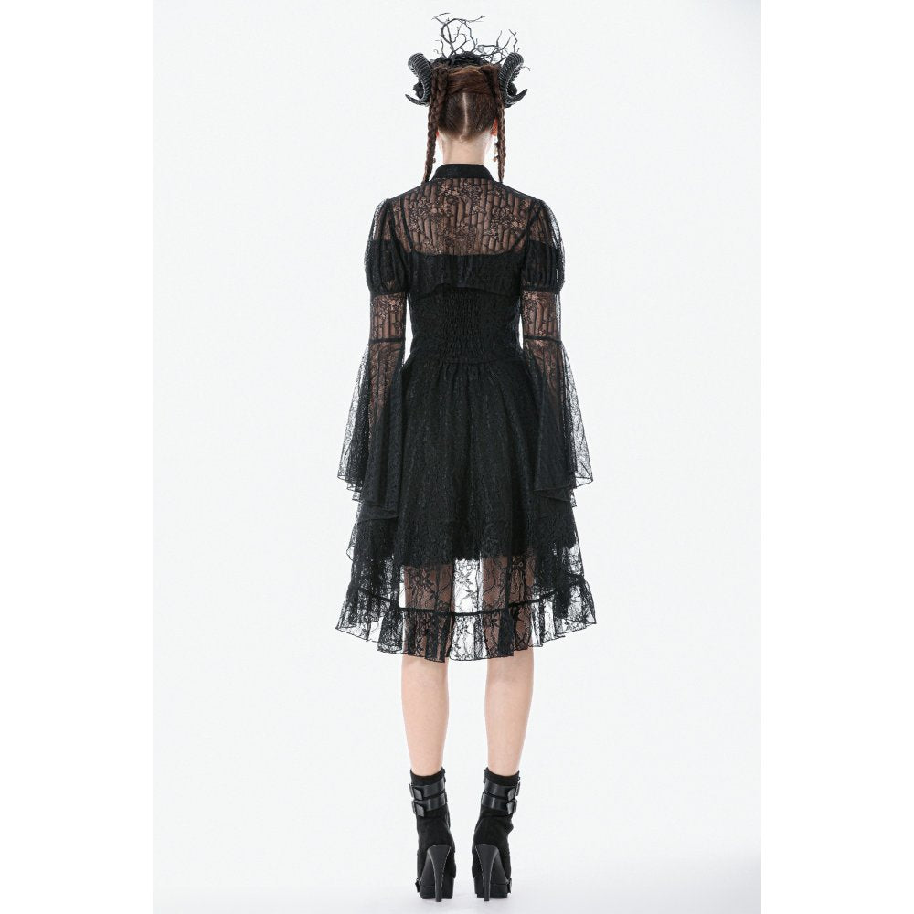 Dark in Love Elara Gothic Black Lace Shoulder Cape – Victorian Style