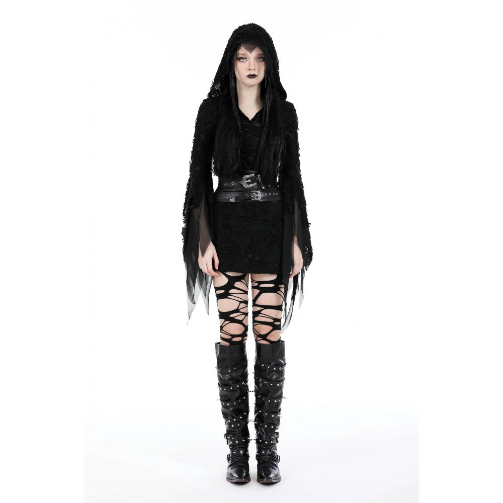 Dark in Love Elvira Goth Waist Belt – Layered Black Faux Leather