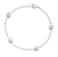 Gecko Jewellery Sterling Silver Station Bracelet with Cubic Zirconia