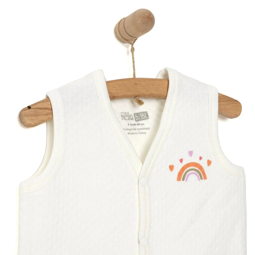 HelloBaby Girl Quilted Vest - Ecru