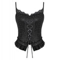 Dark in Love Black Lace Court Lace-Up Camisole | Gothic Corset Top