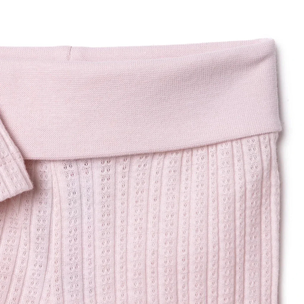 Bebetto Girls Cardigan & Footed Trousers Set Bow Print Long - Pink