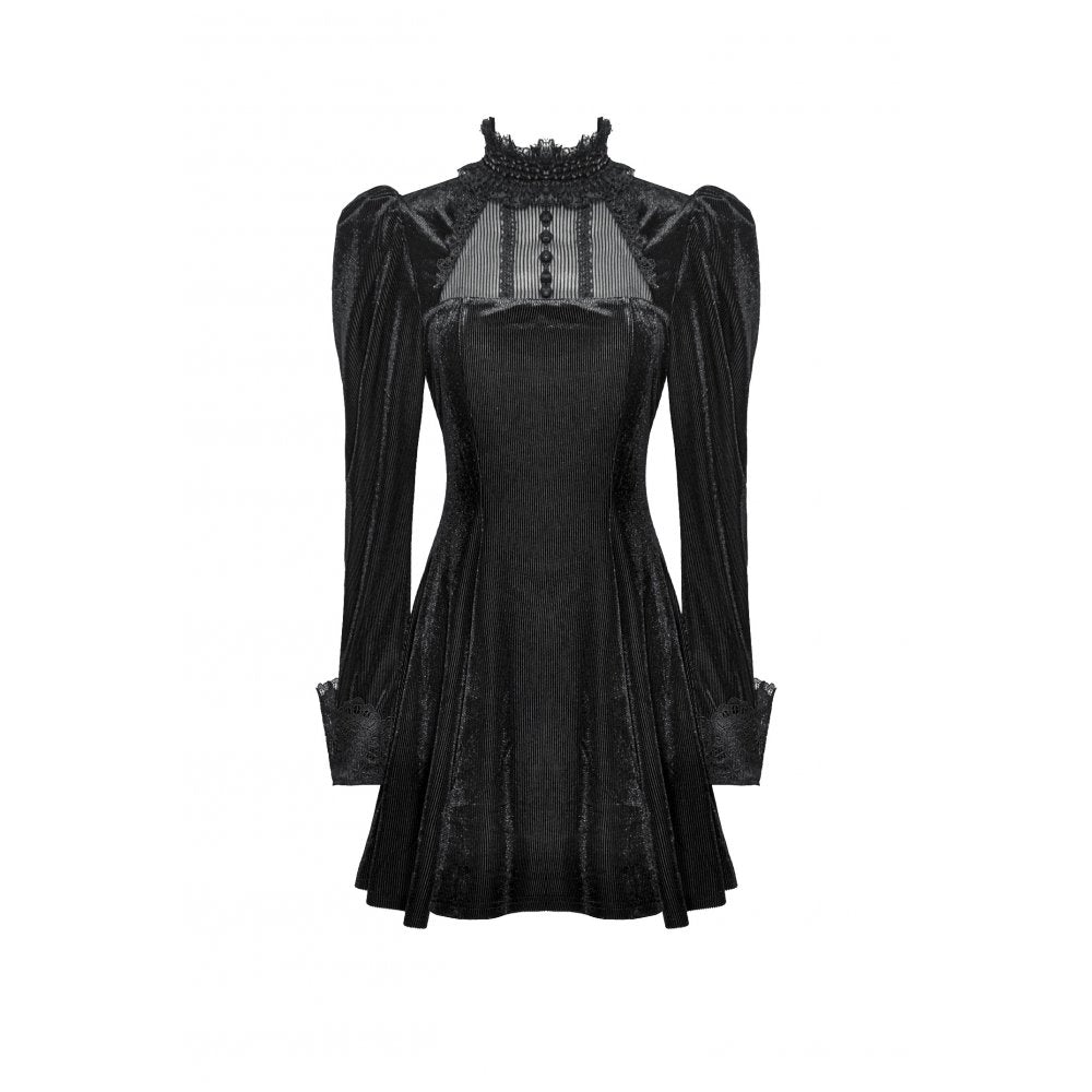 Dark in Love Inez Gown – Elegant Gothic Velvet and Lace Long Dress
