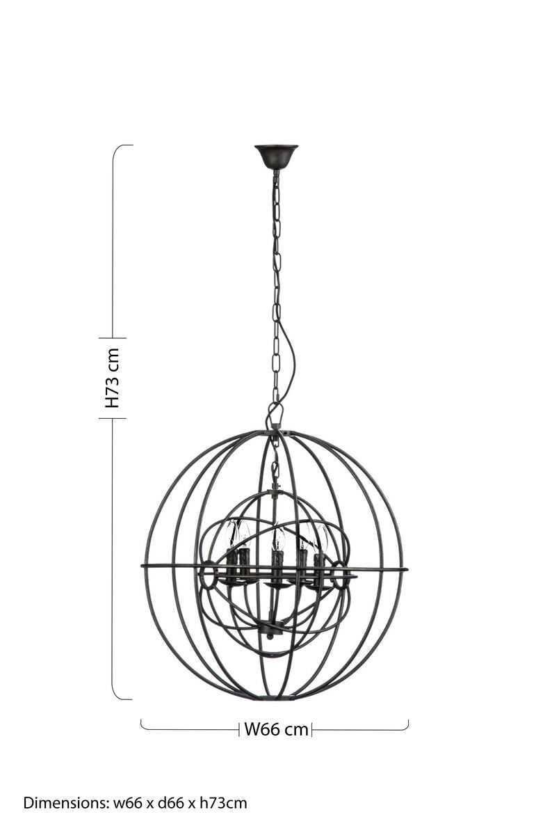 Orsina Orbital 5 Arm Round Pendant Light – Modern Statement Ceiling Lamp