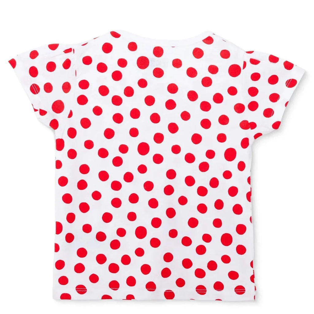 HelloBaby Girls T-shirt Polka Dot Print Crew Neck Short Sleeve - Red