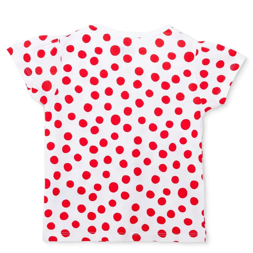 HelloBaby Girls T-shirt Polka Dot Print Crew Neck Short Sleeve - Red