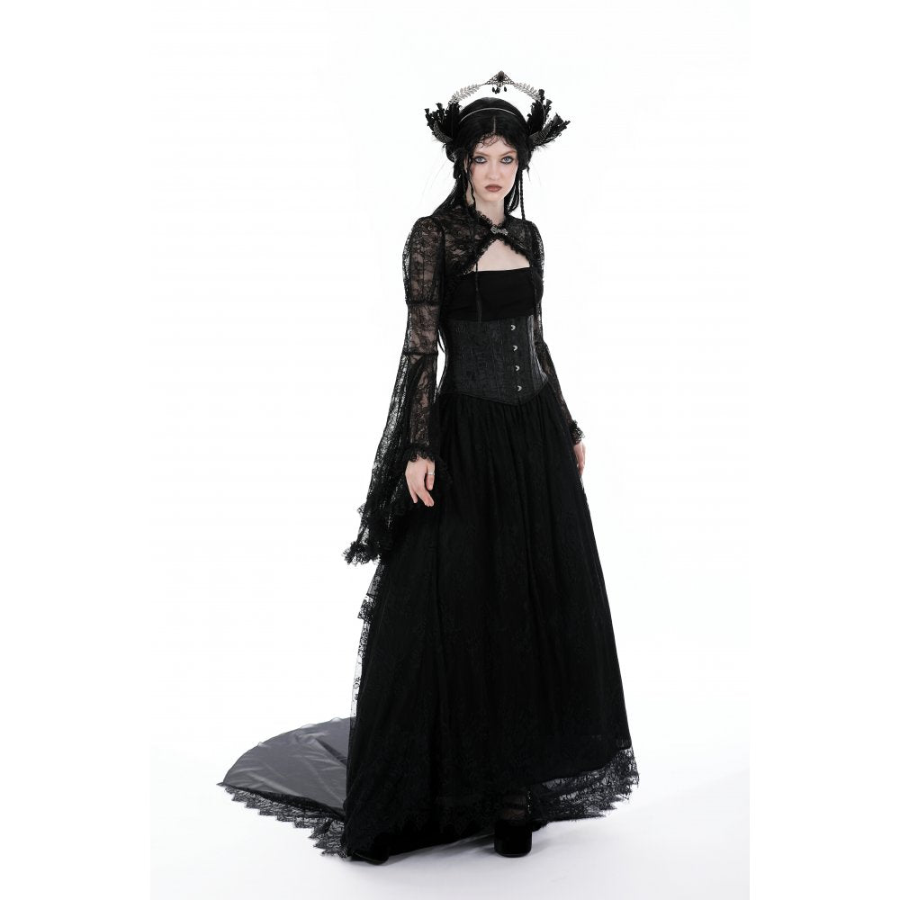 Dark in Love Belladonna Black Lace Bell Sleeve Goth Shrug Bolero