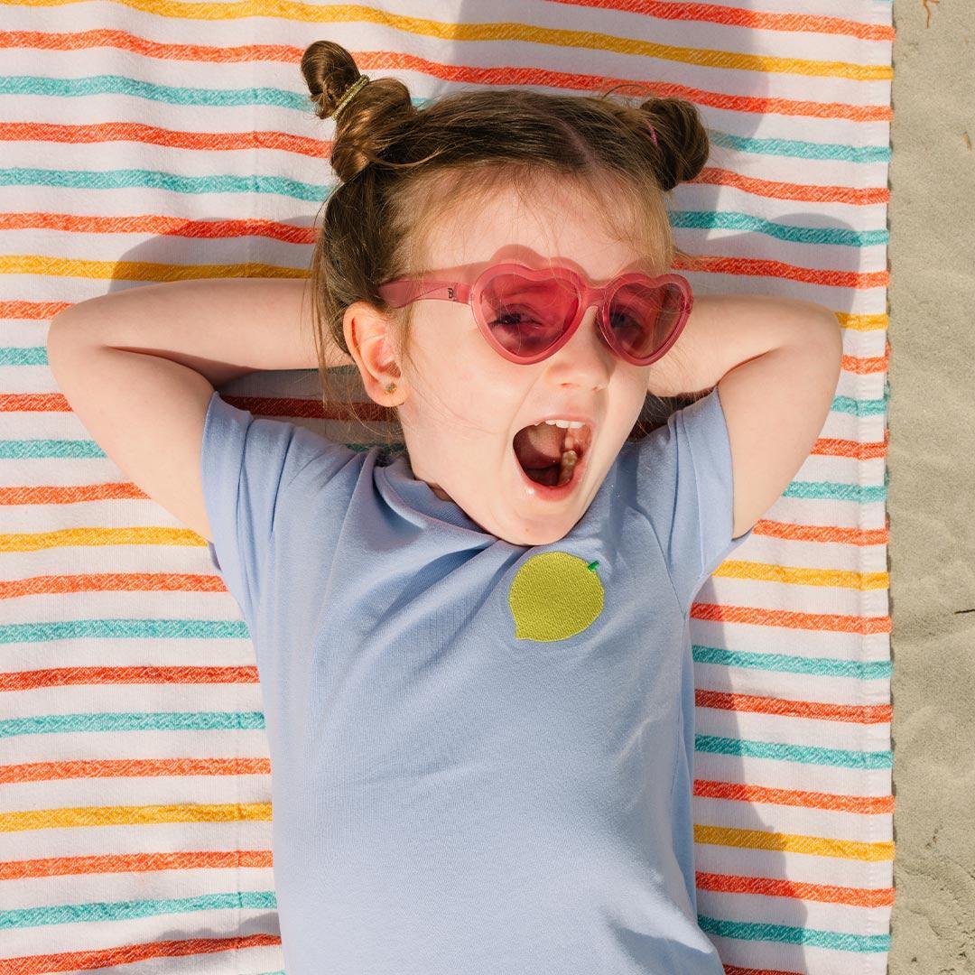 Babiators Kids Heart Sunglasses – Mirrored UV Protection in Fuchsia Haze