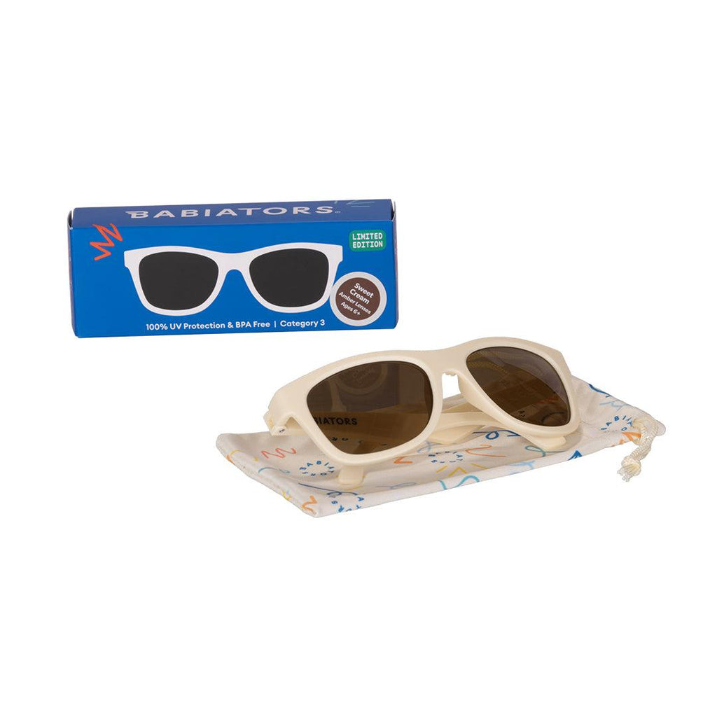 Babiators Kids Navigator Sunglasses – UV Protection – Sweet Cream