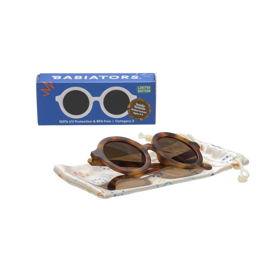 Babiators Kids Euro Round Sunglasses | Durable UV Protection - Tortoise
