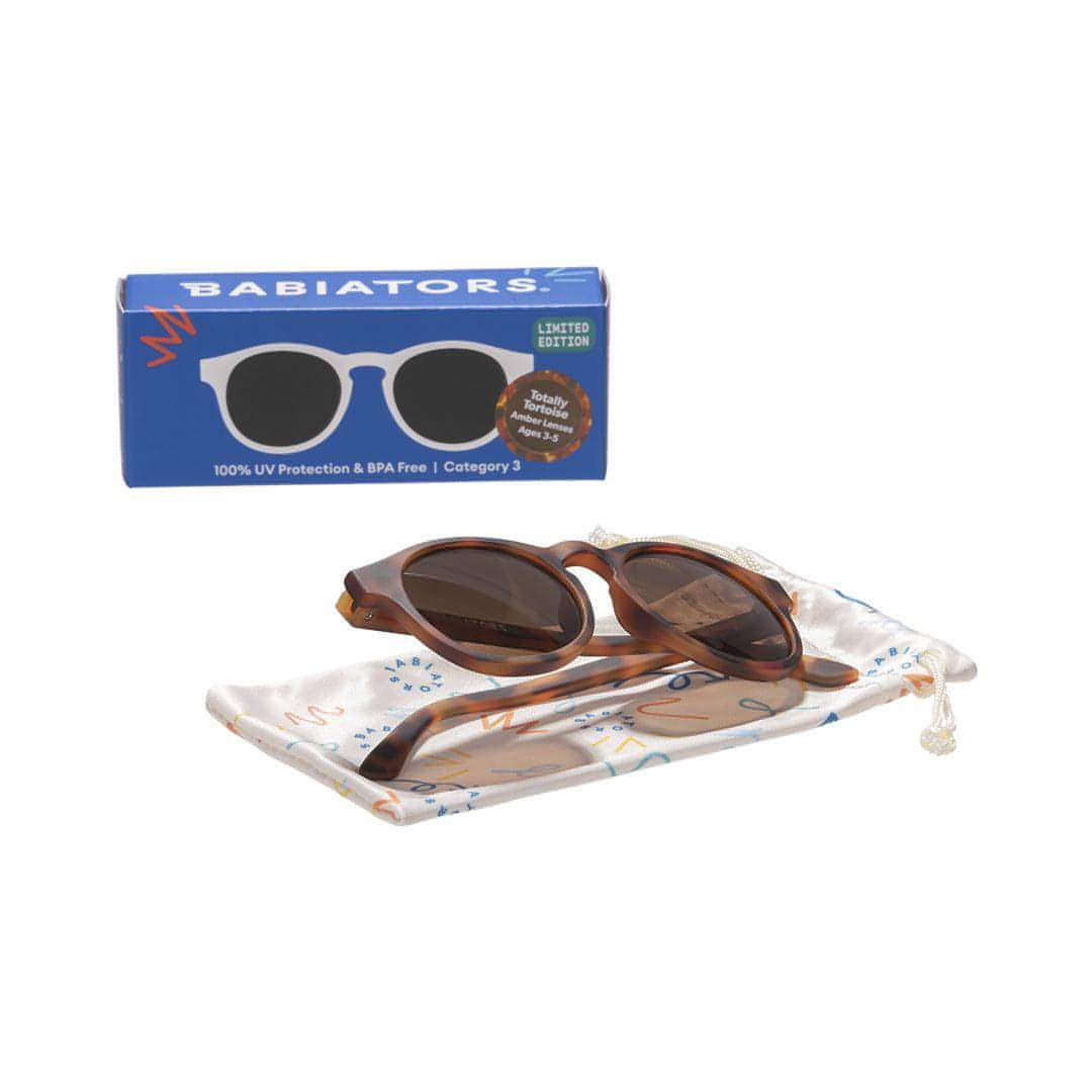 Babiators Kids Keyhole Sunglasses – Flexible UV Protection – Tortoise