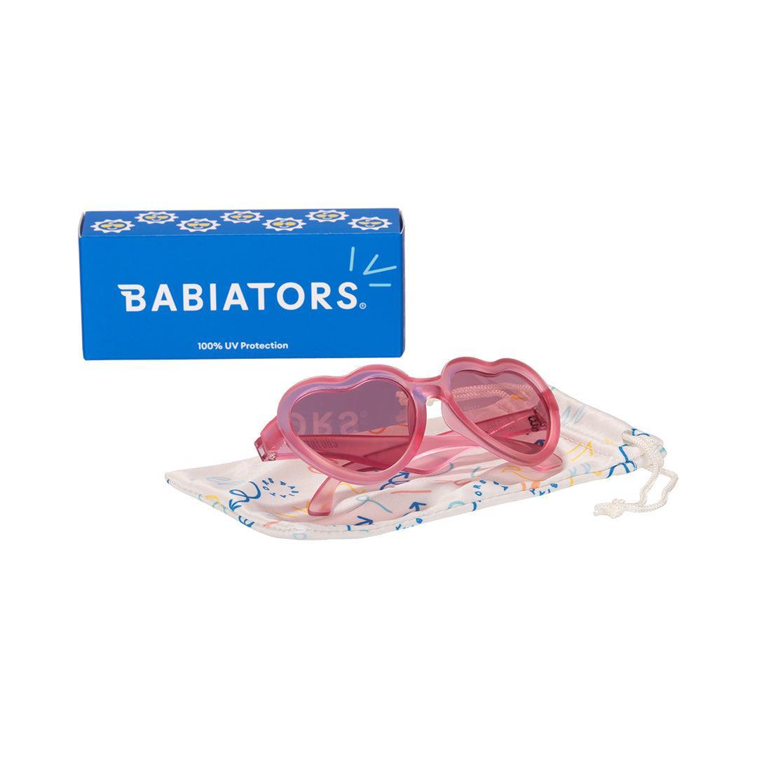 Babiators Kids Heart Sunglasses – Mirrored UV Protection in Fuchsia Haze