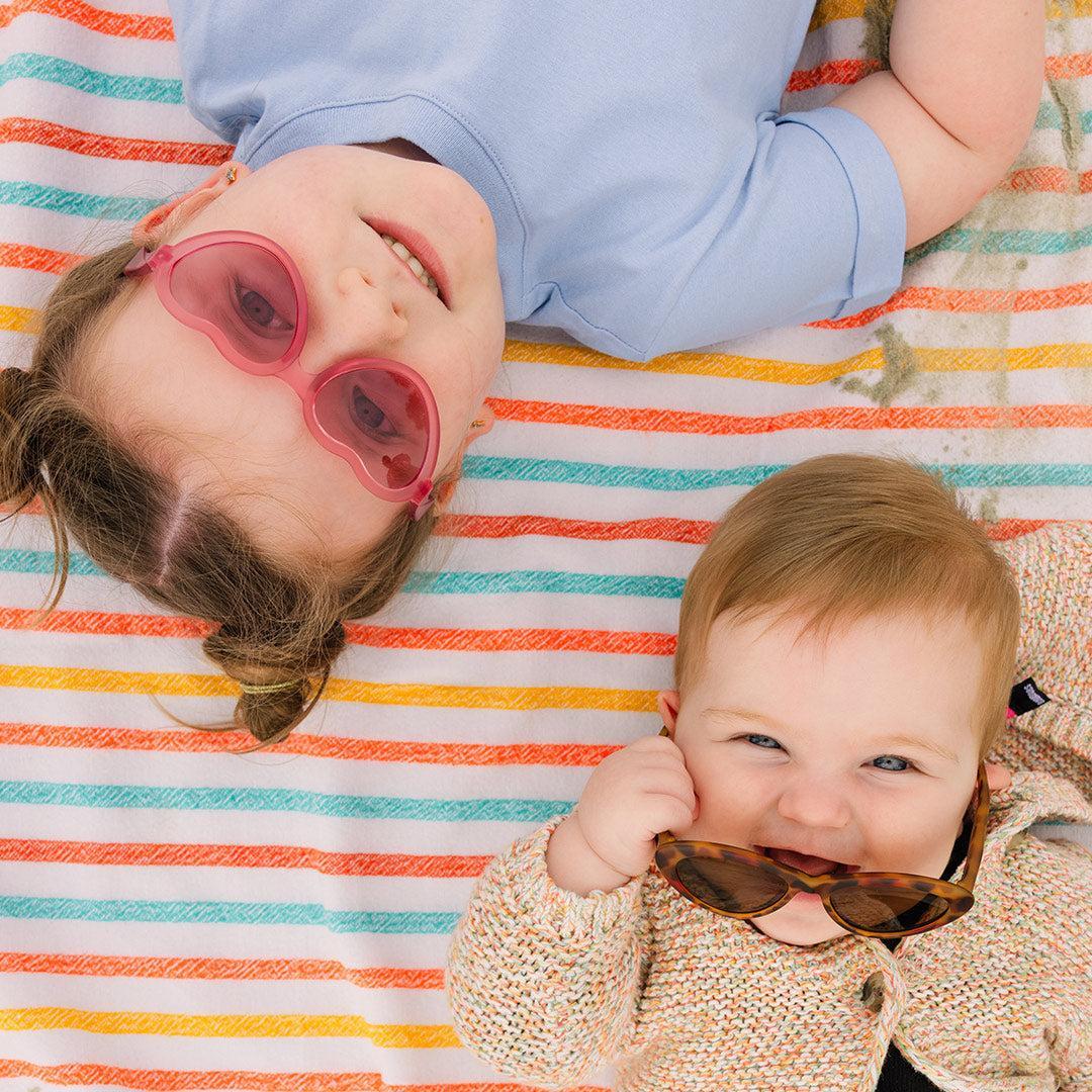 Babiators Kids Heart Sunglasses – Mirrored UV Protection in Fuchsia Haze