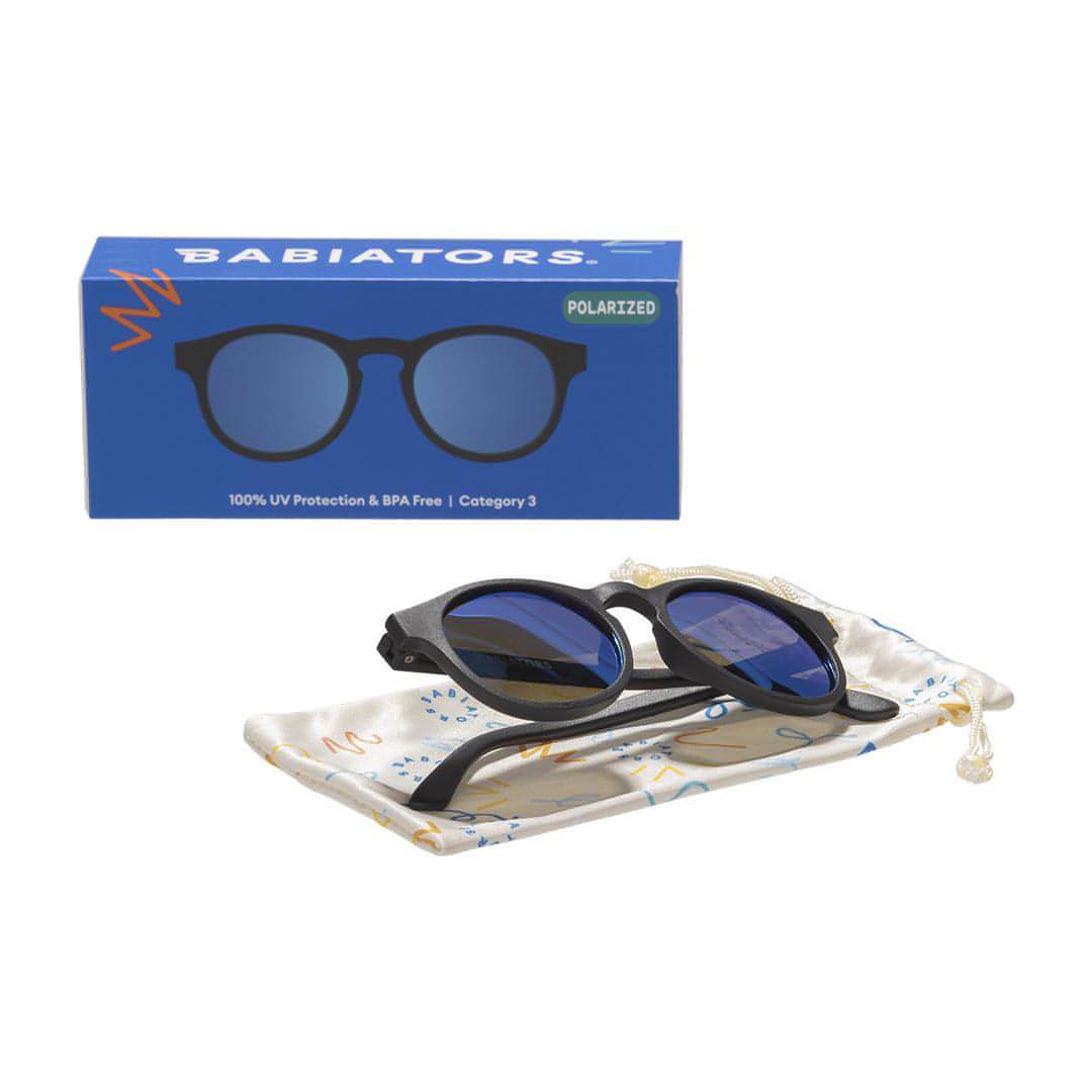 Babiators Polarised Keyhole Kids Sunglasses - Jet Black Rubber Frames