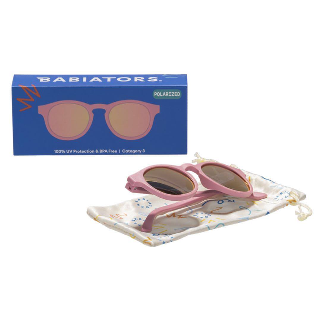 Babiators Kids Polarised Keyhole Sunglasses - Flexible Rubber - Pink