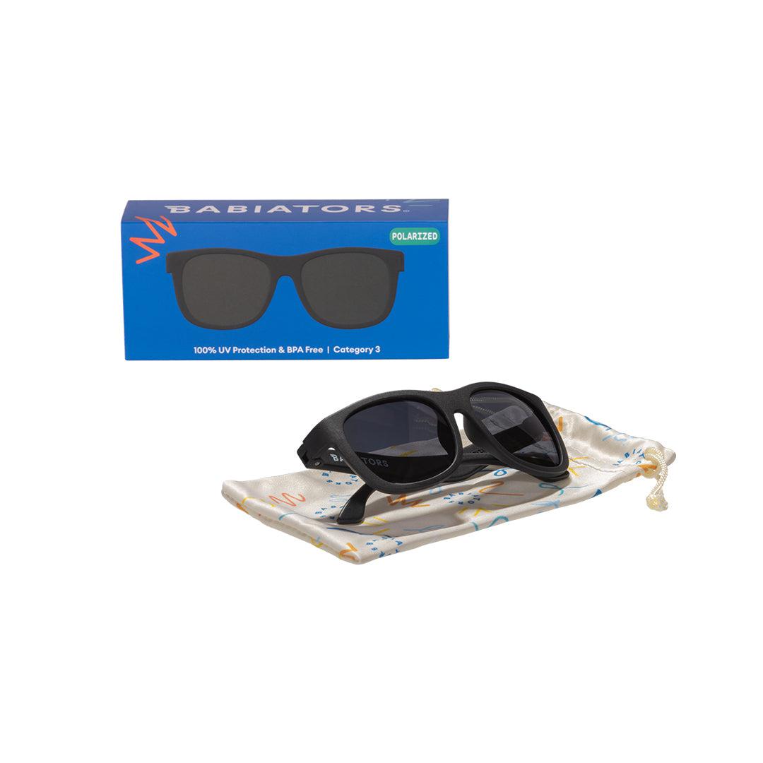 Babiators Polarised Navigator Kids Sunglasses – Jet Black Smoke Lenses