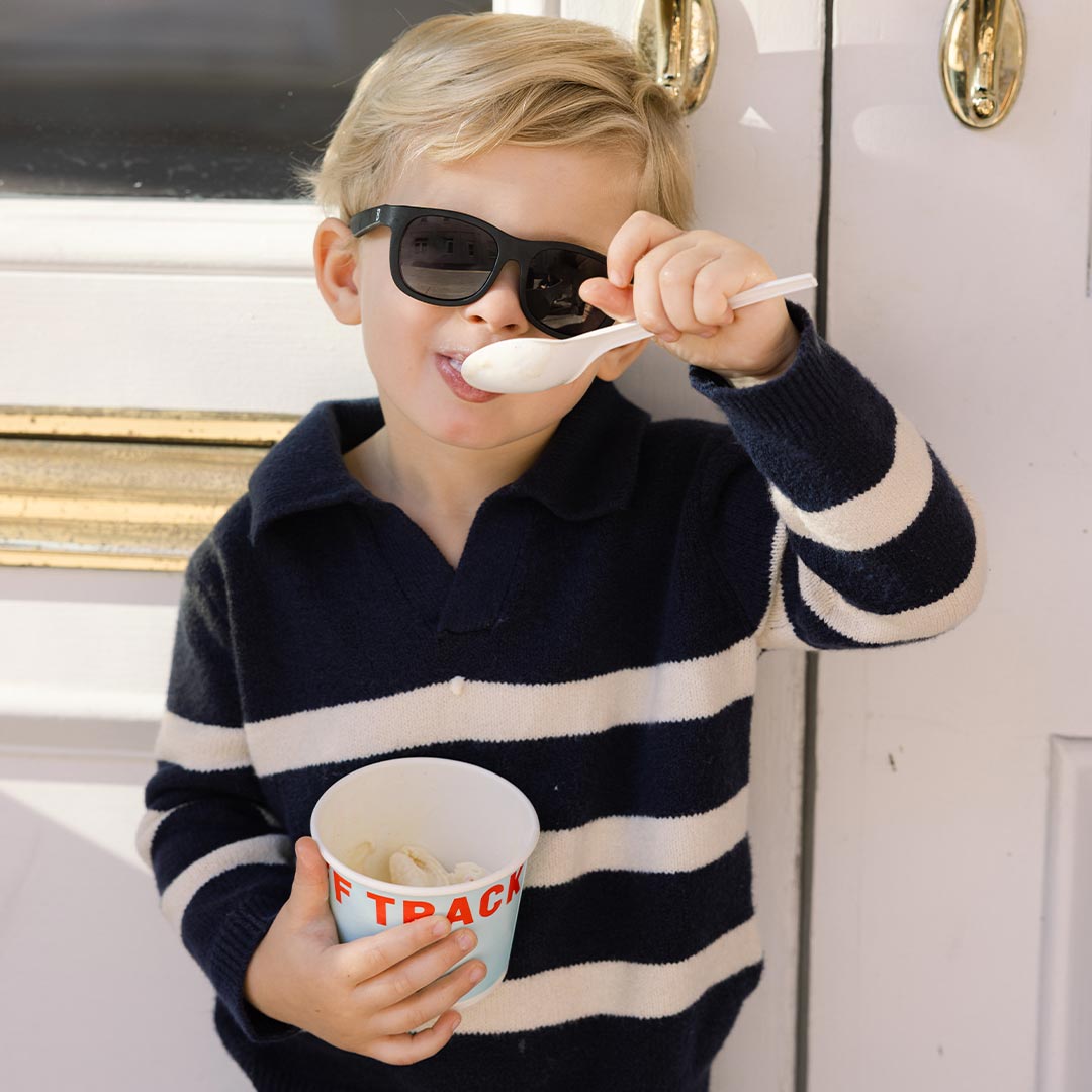 Babiators Kids Navigator Sunglasses | Jet Black Flexible Rubber Frames