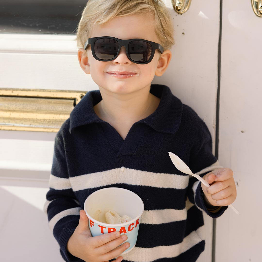 Babiators Kids Navigator Sunglasses | Jet Black Flexible Rubber Frames