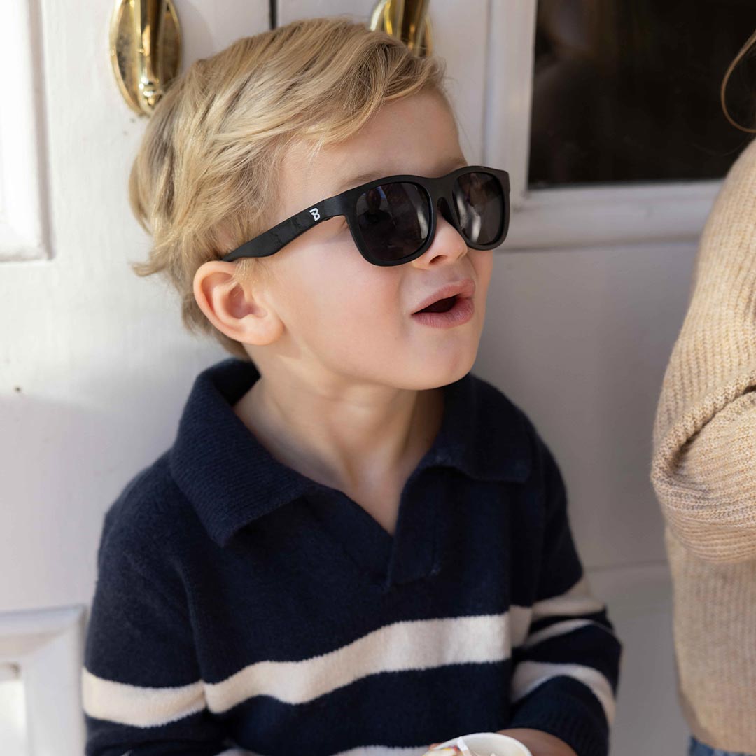 Babiators Kids Navigator Sunglasses | Jet Black Flexible Rubber Frames