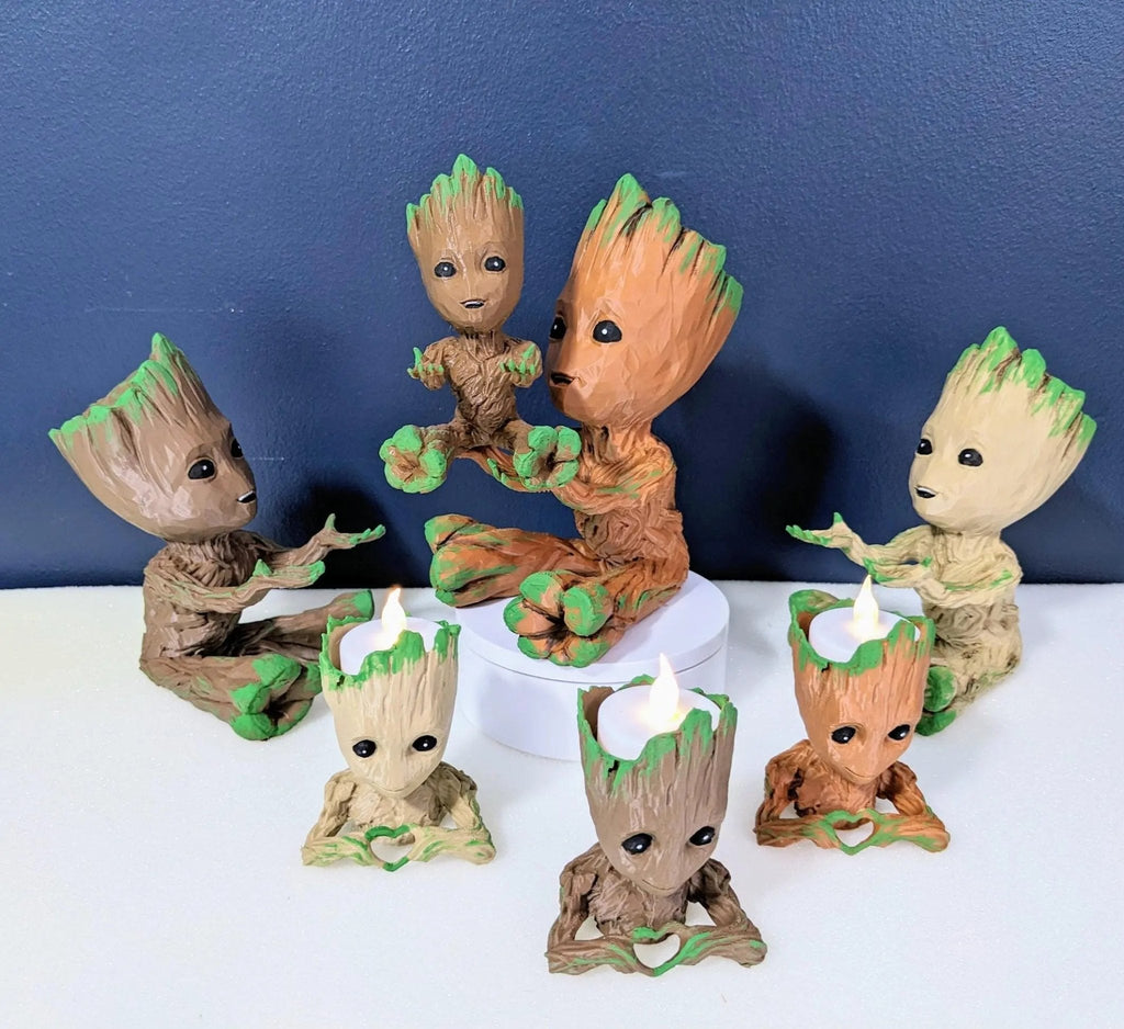 Chaddyverse Baby Groot 3D Printed Night Light – Battery Operated T-Light