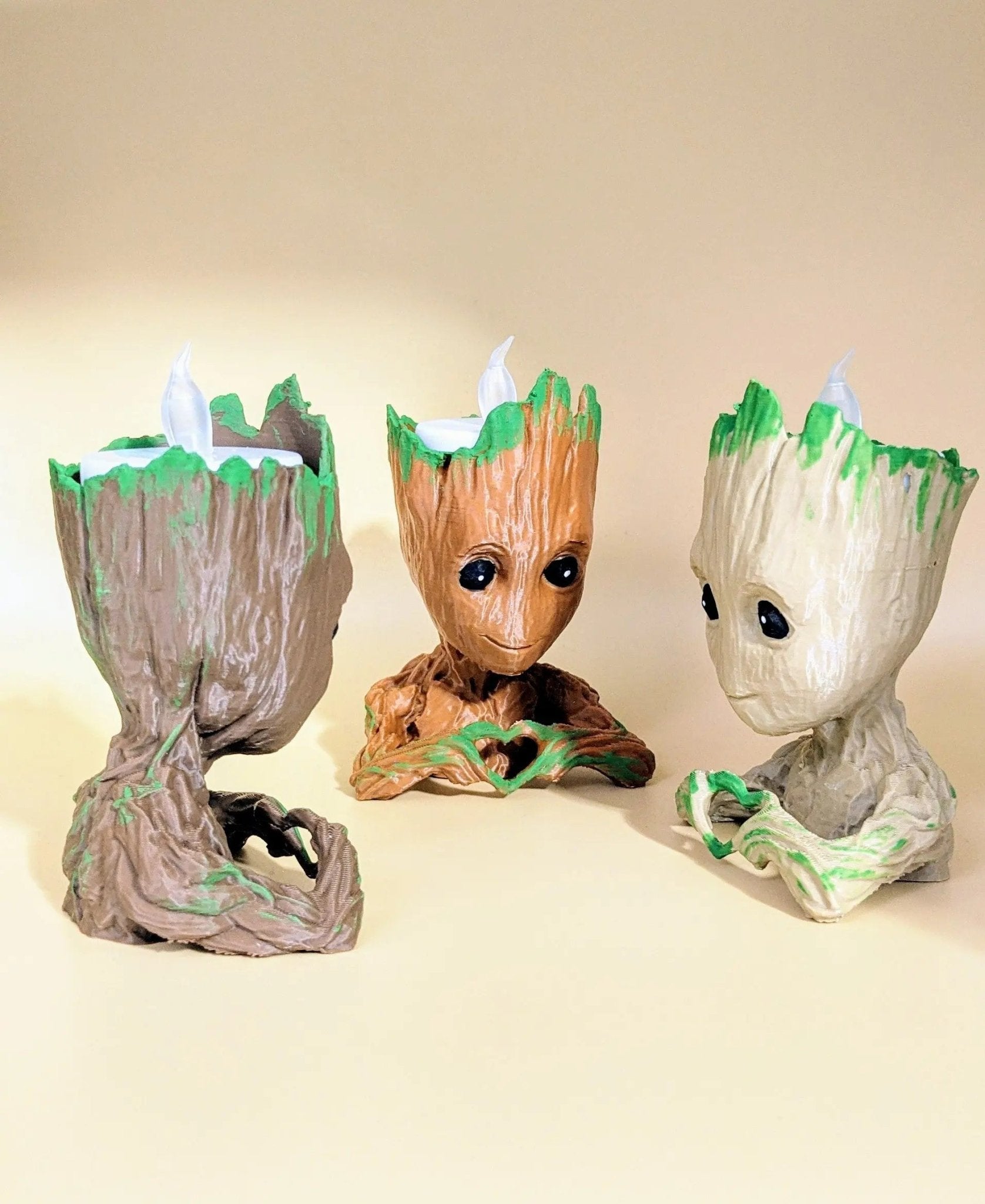 Chaddyverse Baby Groot 3D Printed Night Light – Battery Operated T-Light