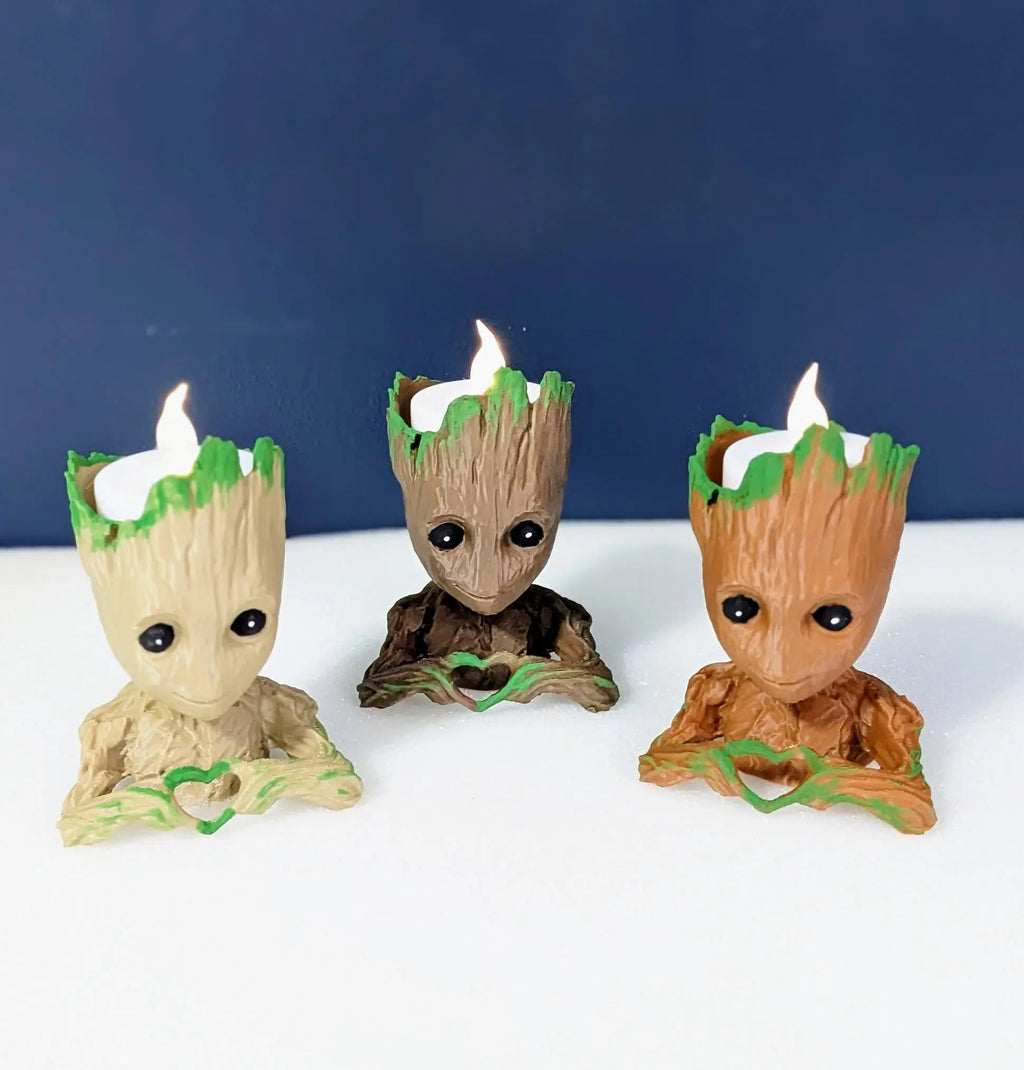 Chaddyverse Baby Groot 3D Printed Night Light – Battery Operated T-Light
