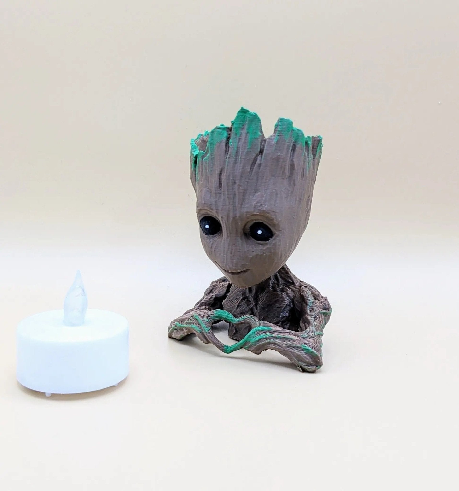 Chaddyverse Baby Groot 3D Printed Night Light – Battery Operated T-Light