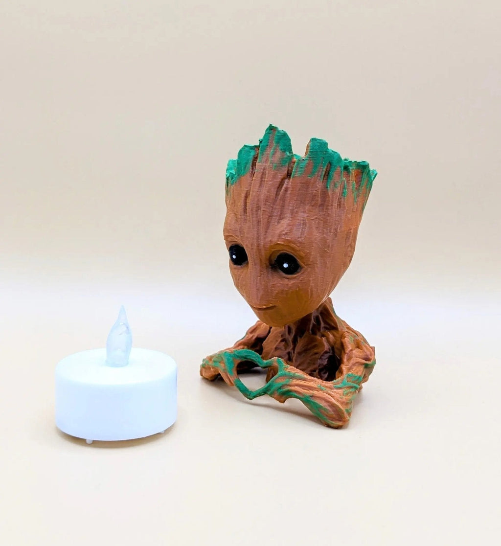 Chaddyverse Baby Groot 3D Printed Night Light – Battery Operated T-Light