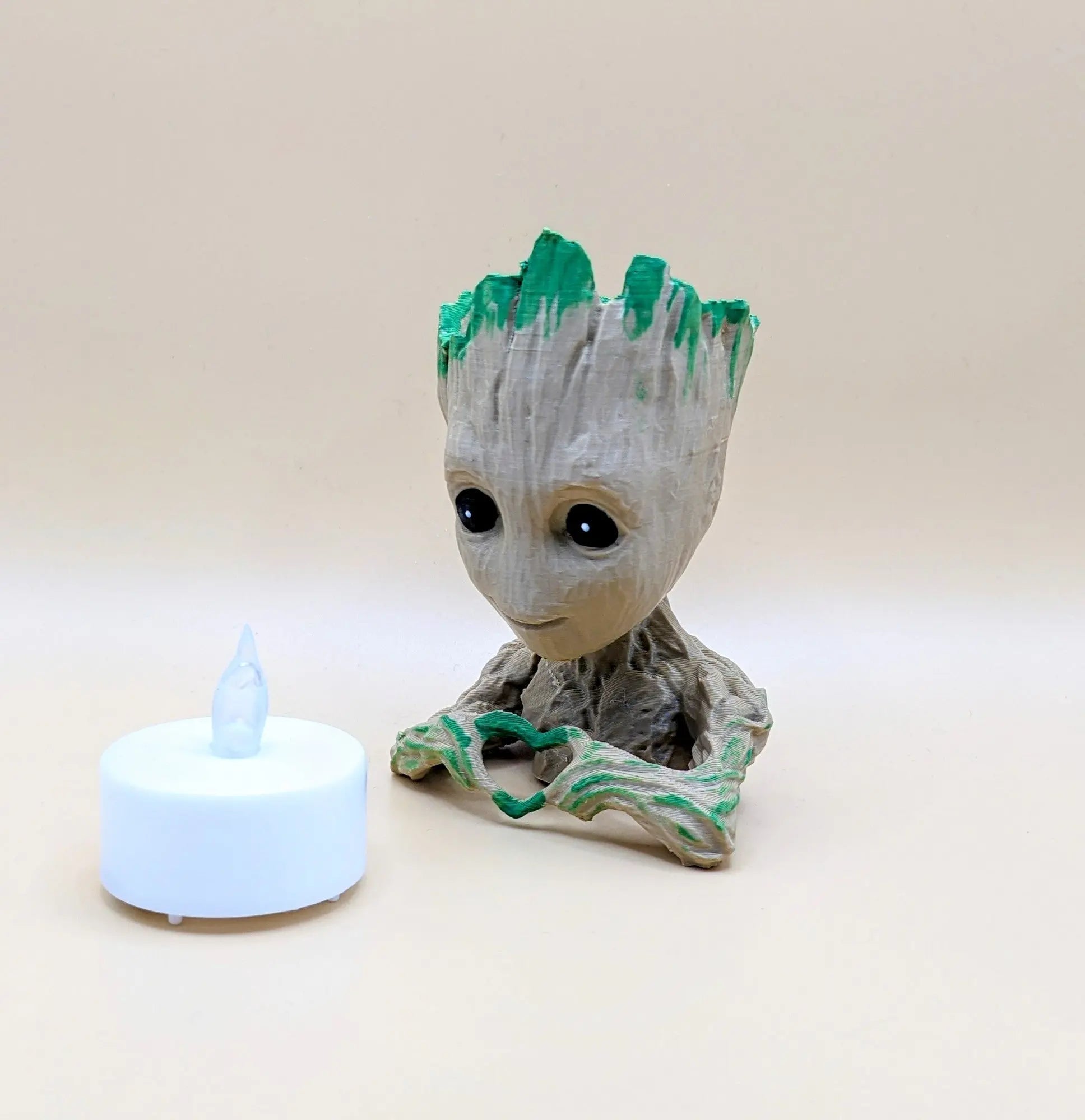 Chaddyverse Baby Groot 3D Printed Night Light – Battery Operated T-Light