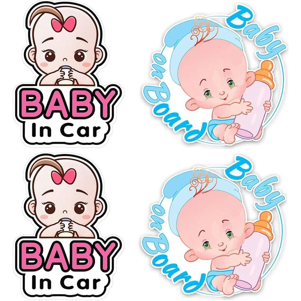 Massive Discounts Baby on Board Stickers | 4-Pack Reflective Waterproof