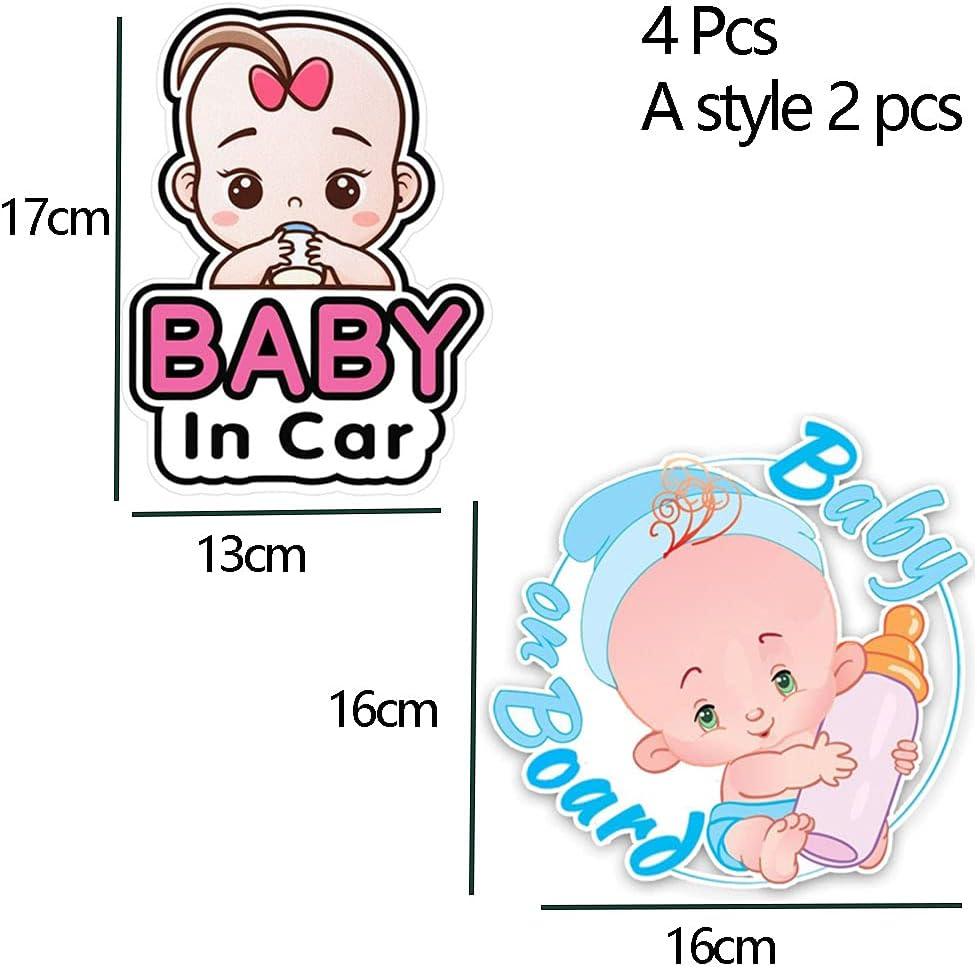 Massive Discounts Baby on Board Stickers | 4-Pack Reflective Waterproof