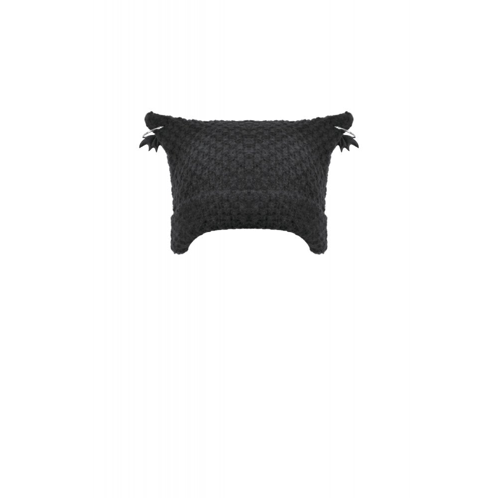 Dark In Love Mina Punk Metal Knit Hat – Cat Ear Gothic Winter Beanie