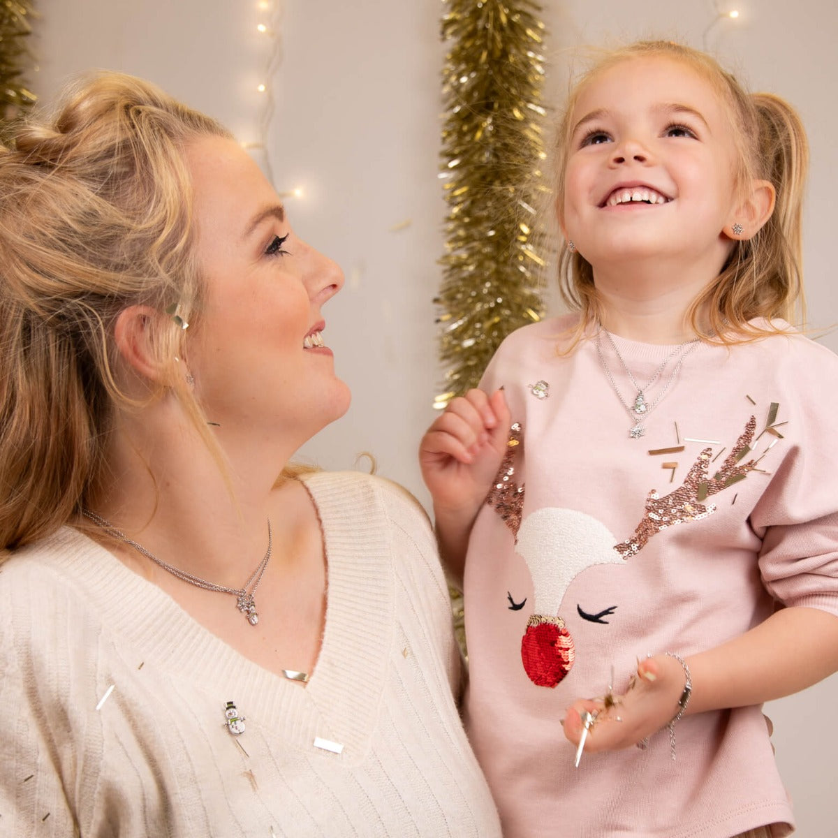Gecko Kidsmas Snowman Necklace | Silver Plated Brass & Enamel Jewelry