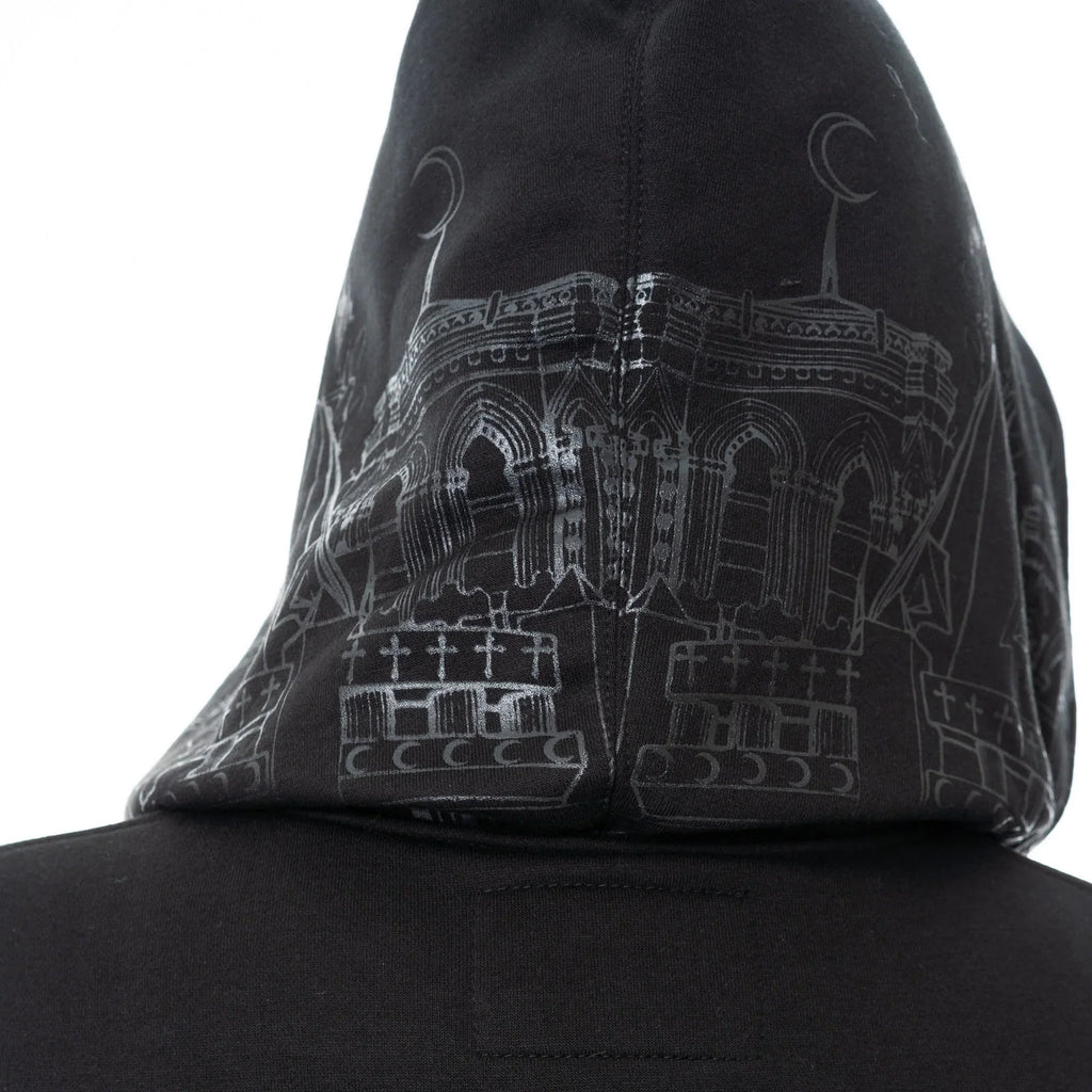 Vixxen Basilica Gothic Cathedral Print Asymmetric Zip Up Hoodie