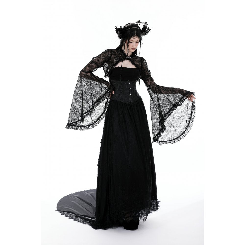 Dark in Love Belladonna Black Lace Bell Sleeve Goth Shrug Bolero