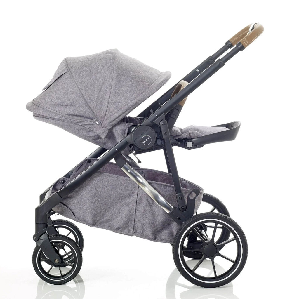 Mee-Go UNO Plus 3-in-1 with ISOFIX Base Travel System - Grey/Chrome