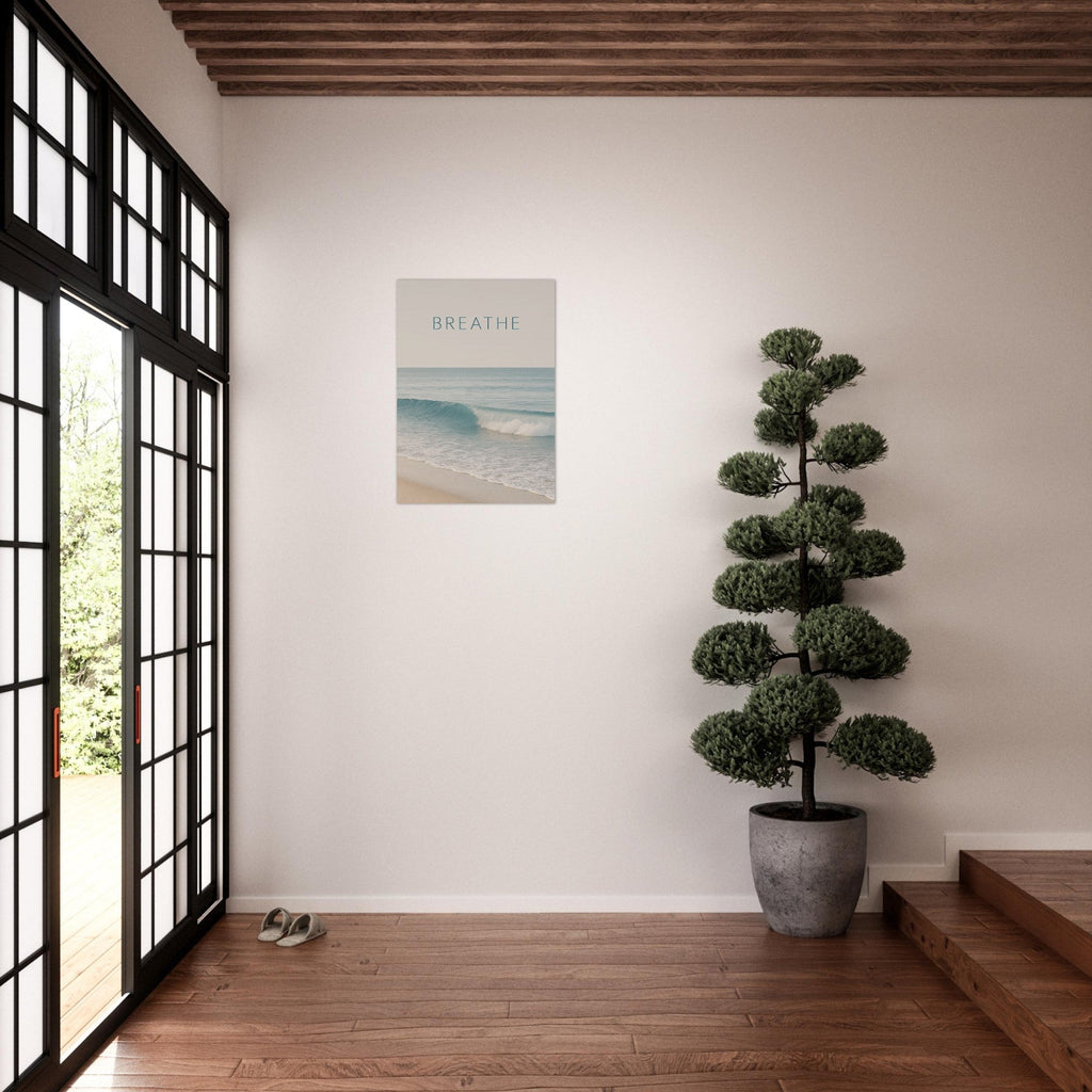 Breathe | Ocean Wave Minimalist Poster - Elegant Ocean Art Print for Home Decor