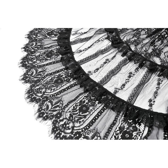 Dark in Love Spliced Lace Maxi Skirt – Gothic Black and Red Layered